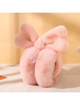 Solid Color Heart Plush Earmuff